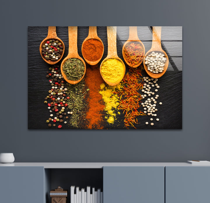 Wooden Spoons Glass Wall Art, photo print on glass, prints on glass wall art