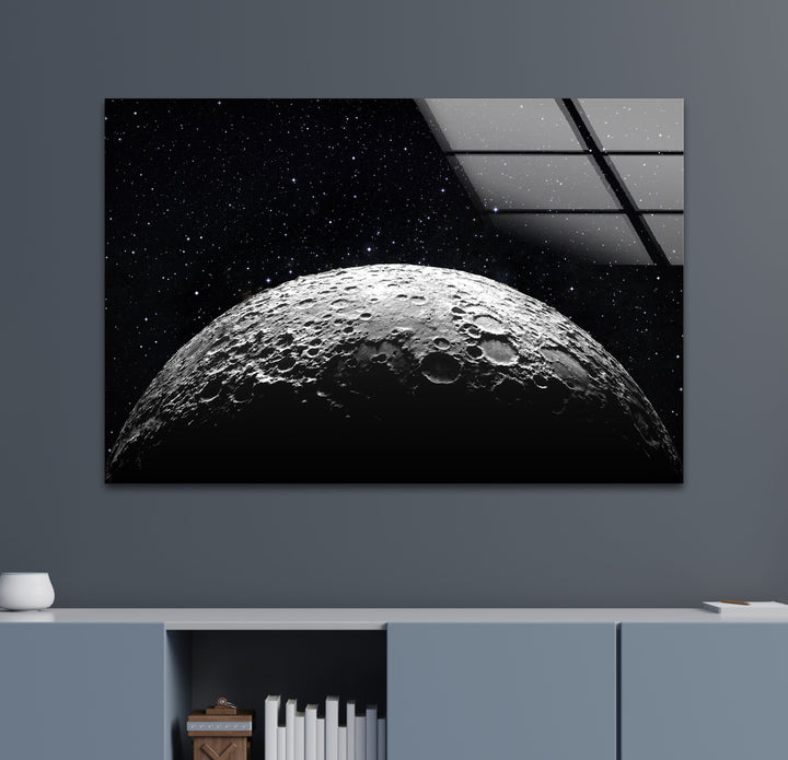 Moon Surface Glass Wall Art, glass photo prints, glass picture prints