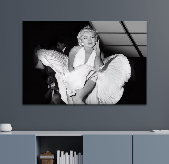 Marilyn Monroe White & Black Glass Wall Art art glass wall art, glass wall art pictures
