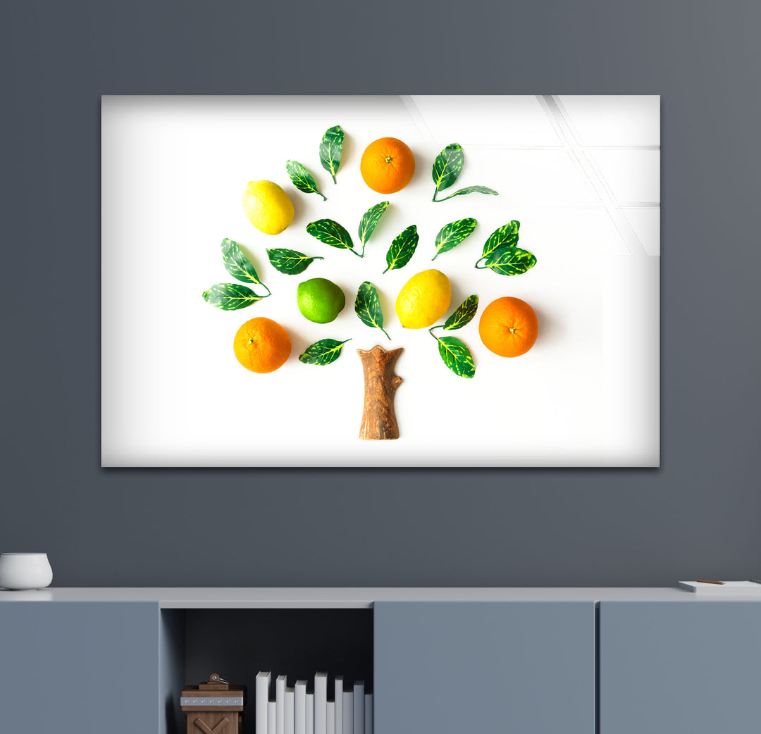 Citrus Fruits Glass Wall Art, stained glass wall art, stained glass wall decor