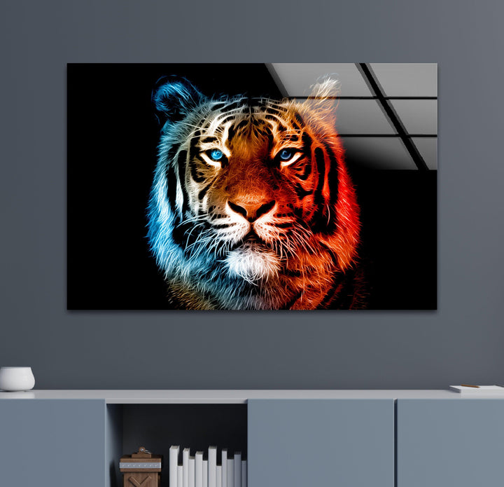 Tiger Portrait Glass Wall Art Glass Printing Wall Art, Print photos on glass