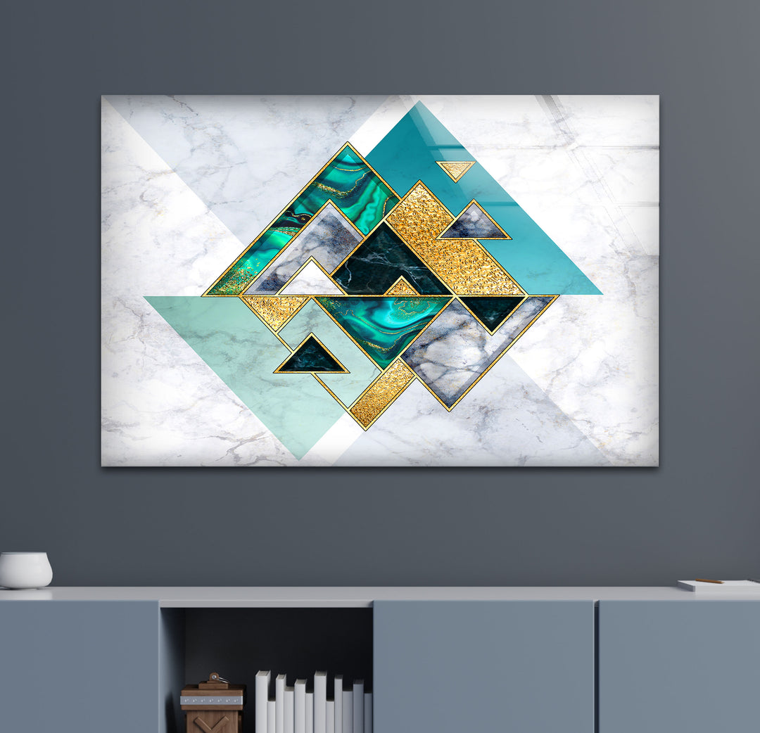 Abstract White Geometric Glass Wall Art glass art painting, glass art for the Wall