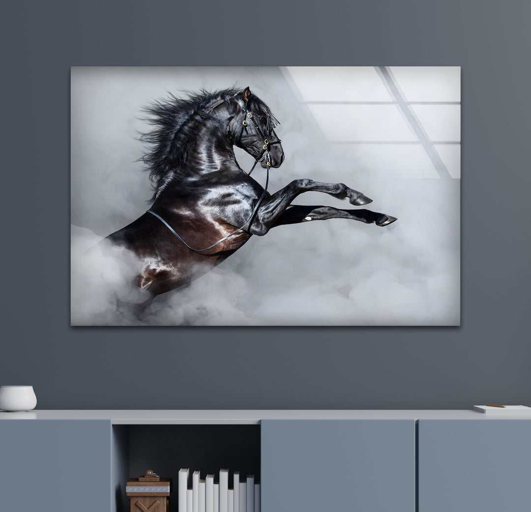 Imposing Horse Glass Wall Art glass pictures for Wall, glass prints wall art