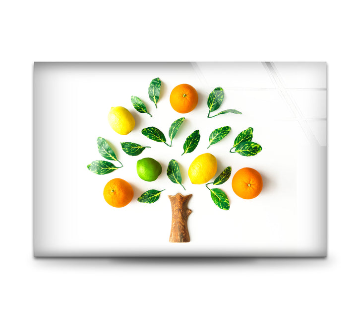 Citrus Fruits Glass Wall Art, photo print on glass, prints on glass wall art