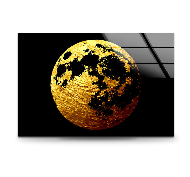 Golden Moon Glass Wall Art, glass image printing, glass prints from photos