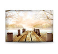 Dock Lake View Tempered Glass Wall Art