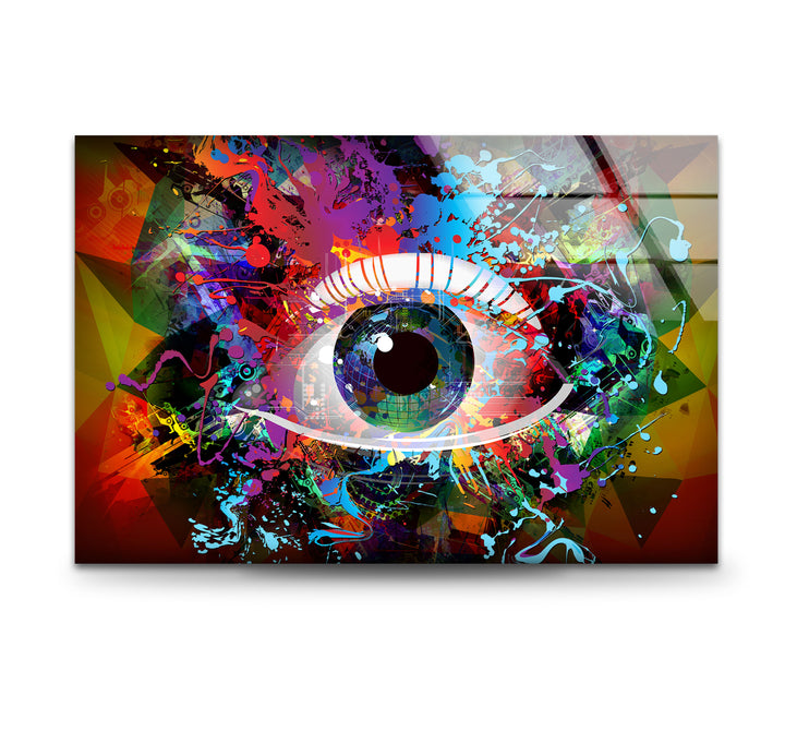 The Colorful Eye Abstract Glass Art Painting & Cool Wall Art