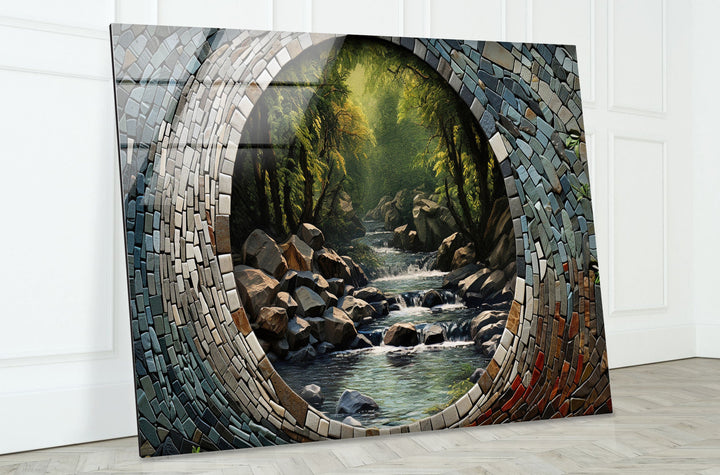 Forest And Stones Glass Wall Art print picture on glass, Tempered Glass Wall Art
