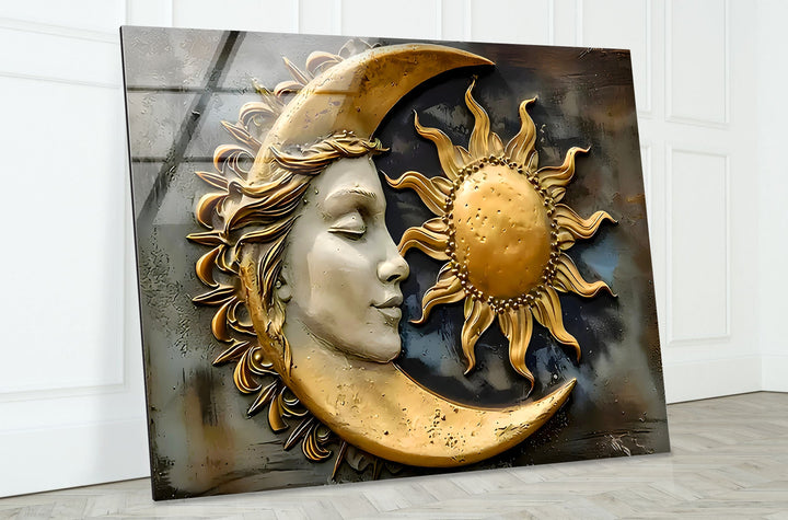 Sun and Moon Art Glass Wall Art glass image printing, glass prints from photos
