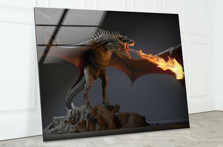 Breathtaking dragon with fiery energy, its roar echoing across the landscape.
