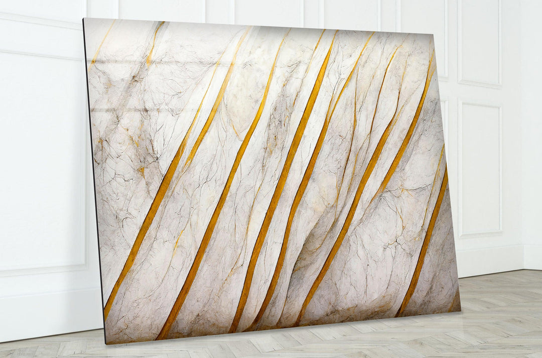 Orange & White Marble Art Glass Wall Art glass photo prints, glass picture prints
