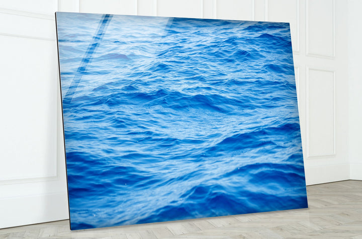 Vivid Blue Sea Waves Glass Wall Art glass photo prints, glass picture prints
