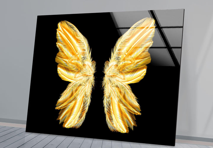 Golden Butterfly Glass Wall Art glass photo prints, glass picture prints