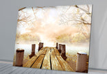 Pier By The Lake Glass Wall Art print on glass, glass printed photos