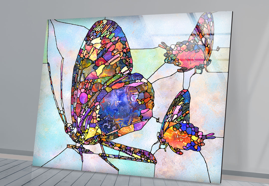 Mosaic Butterfly Glass Wall Art glass photo prints, glass picture prints