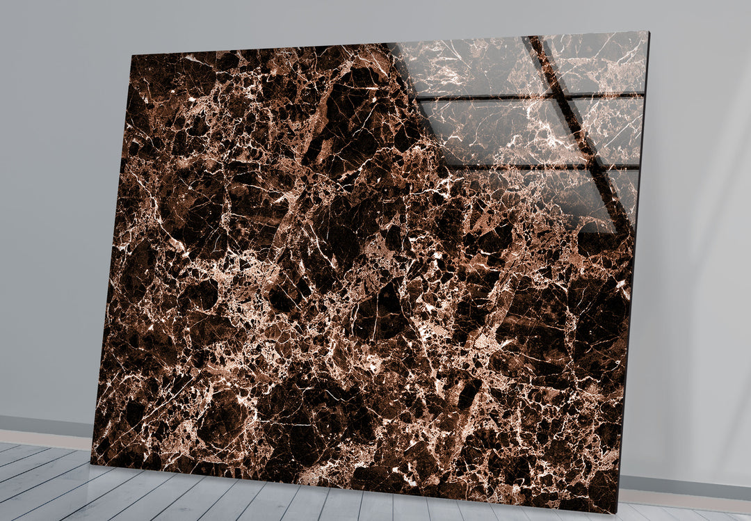 Copper & Black Marble Abstract Glass Wall Art art glass wall art, glass wall art pictures
