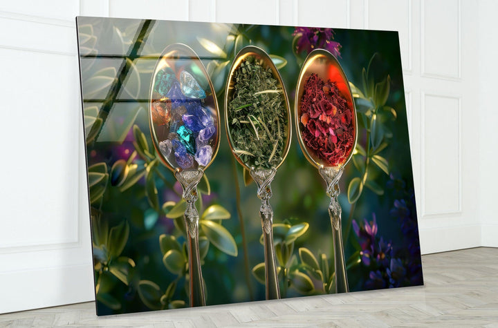 Colorful Spice Glass Wall Art, glass art painting, glass art for the Wall