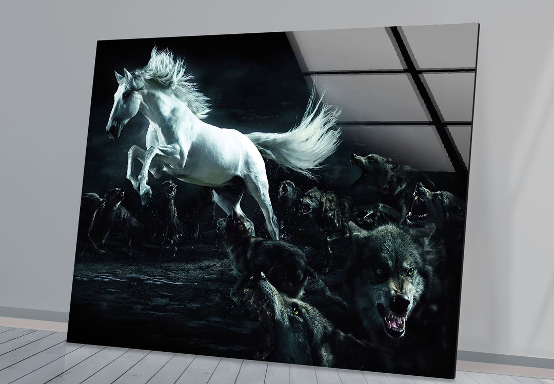 Wolf And Horse Glass Wall Art art glass wall art, glass wall art pictures