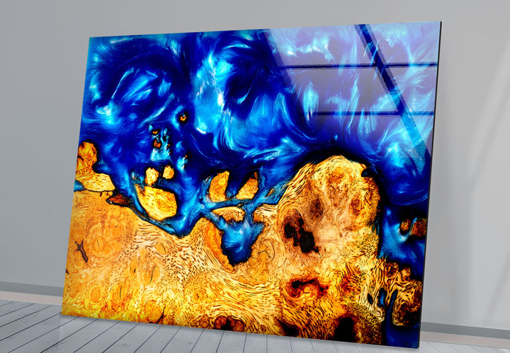 Epoxy Resin and Wood Glass Wall Art glass pictures for Wall, glass prints wall art
