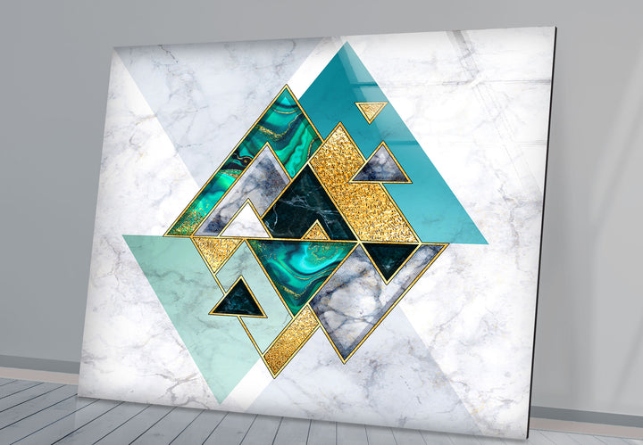 Abstract White Geometric Glass Wall Art Glass Printing Wall Art, Print photos on glass