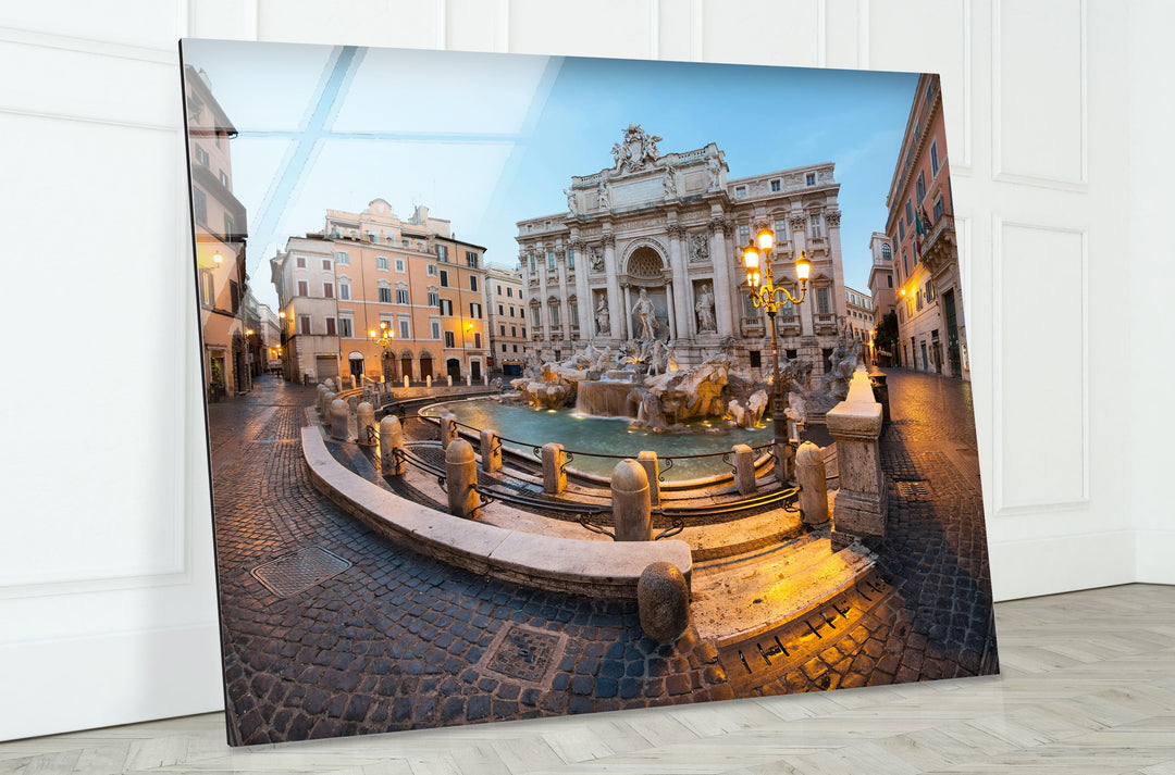 Trevi Fountain Glass Wall Art – Iconic Rome Landmark