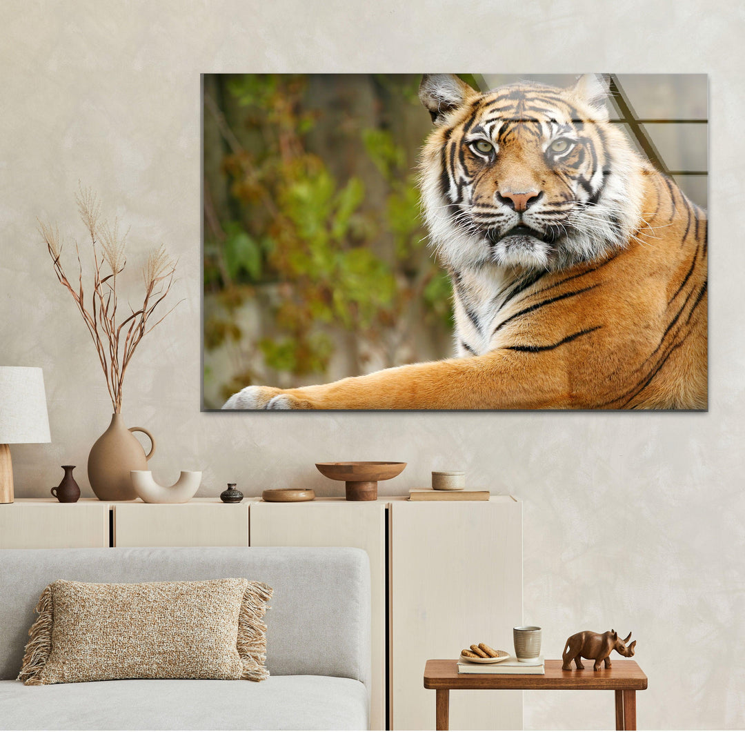 Tiger View Glass Wall Art             glass wall decor, glass wall art decor