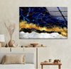 Alcohol Ink Blue Marble Tempered Glass Wall Art