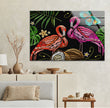 Flamingo Painting Glass Wall Art print picture on glass, Tempered Glass Wall Art