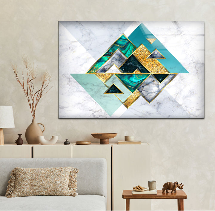 Abstract White Geometric Glass Wall Art glass wall decor, glass wall art decor