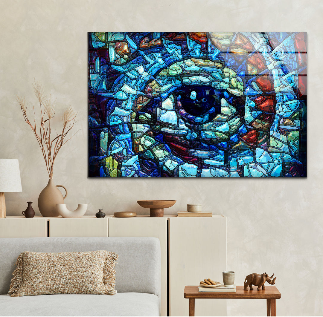 Blue Eye Mosaic Glass Wall Art,glass wall decor, glass wall art decor