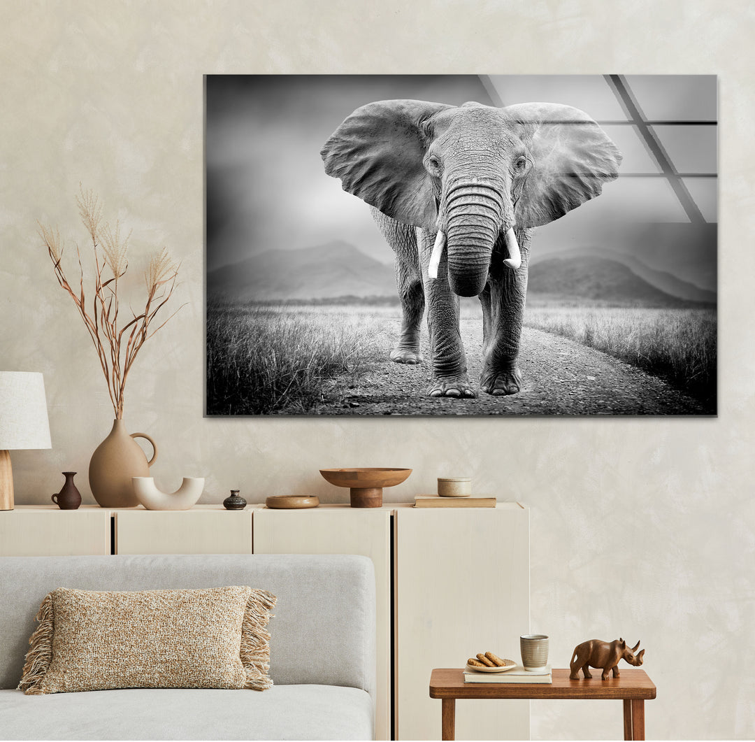 Large Elephant Glass Wall Artcustom glass pictures, glass art prints