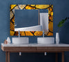 Gold Stained Tempered Glass Wall Mirror