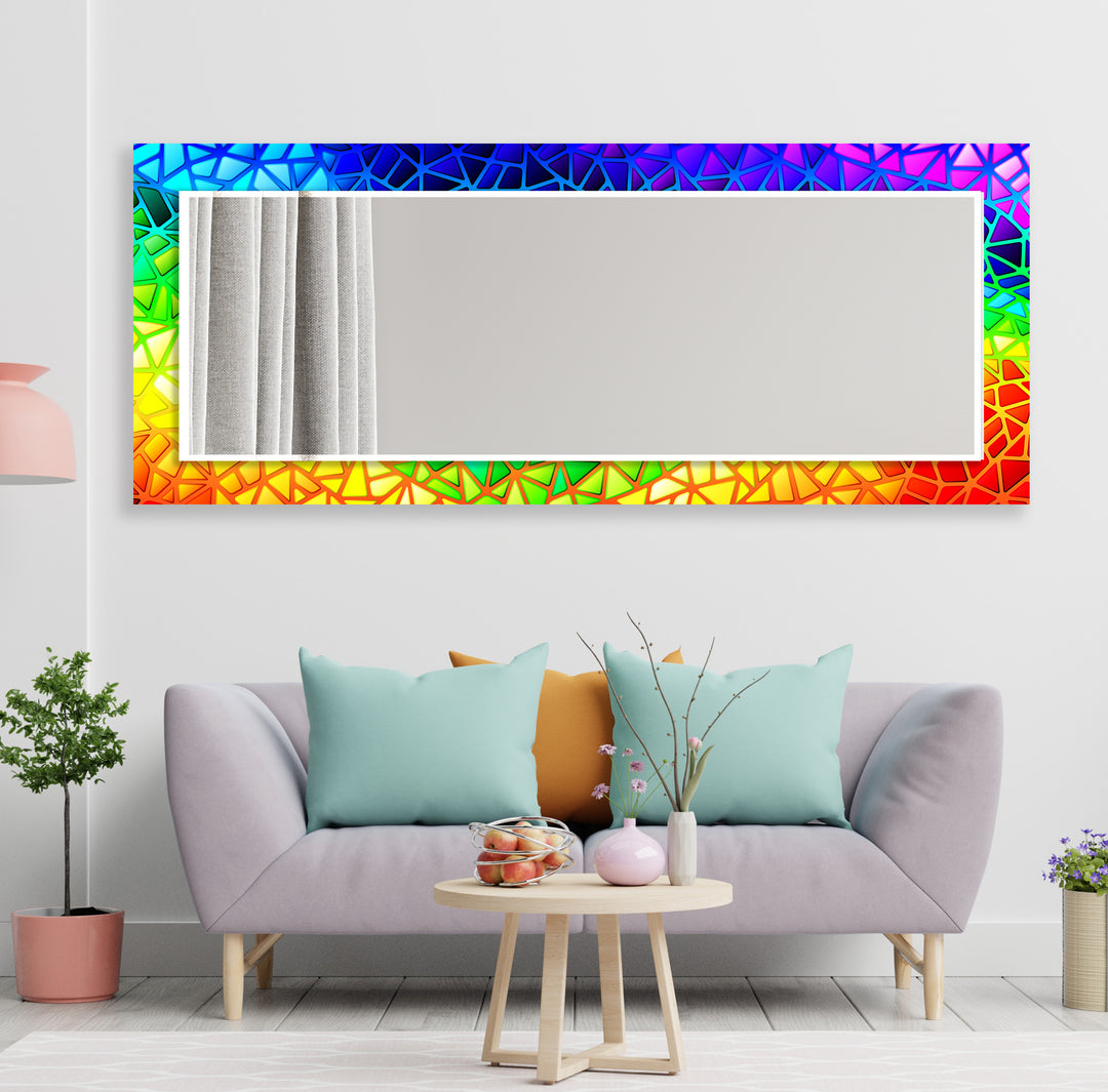 Rainbow Colored Stained Wall Mirror huge mirror
