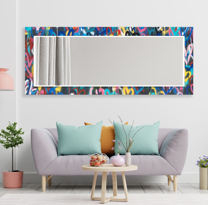 Abstract Colored Graffiti Wall Mirror mirror art
