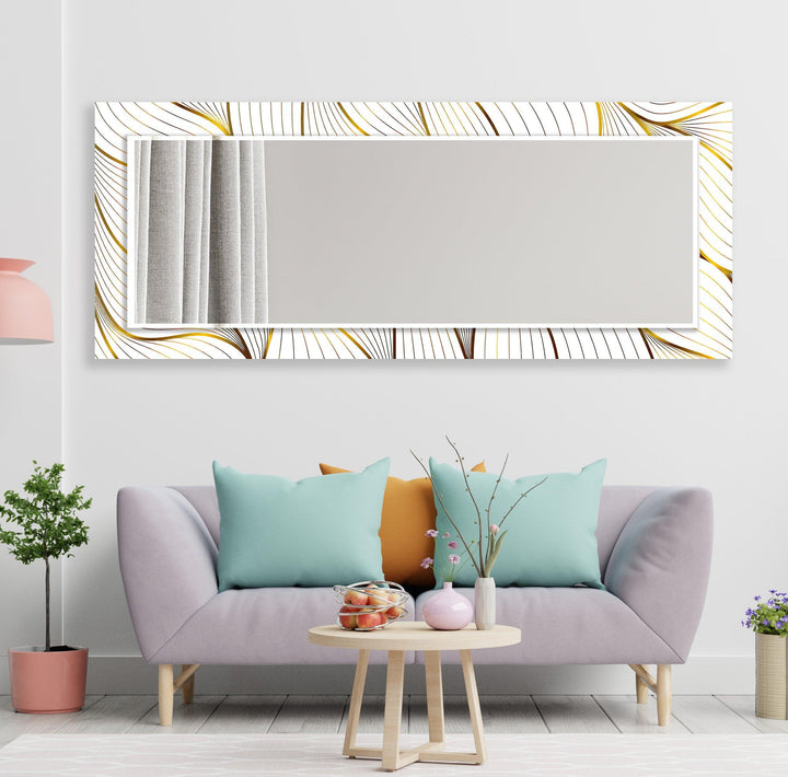 Golden & White Wall Mirror full body mirror
