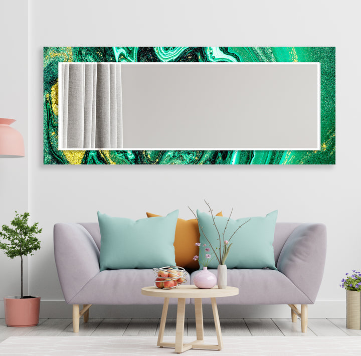 Green Epoxy Design Wall Mirror Huge Wall Mirror
