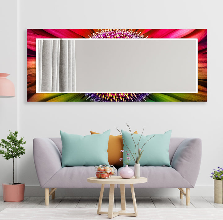 Colorful Daisy Leaves Wall Mirror Entryway Wall Mirror
