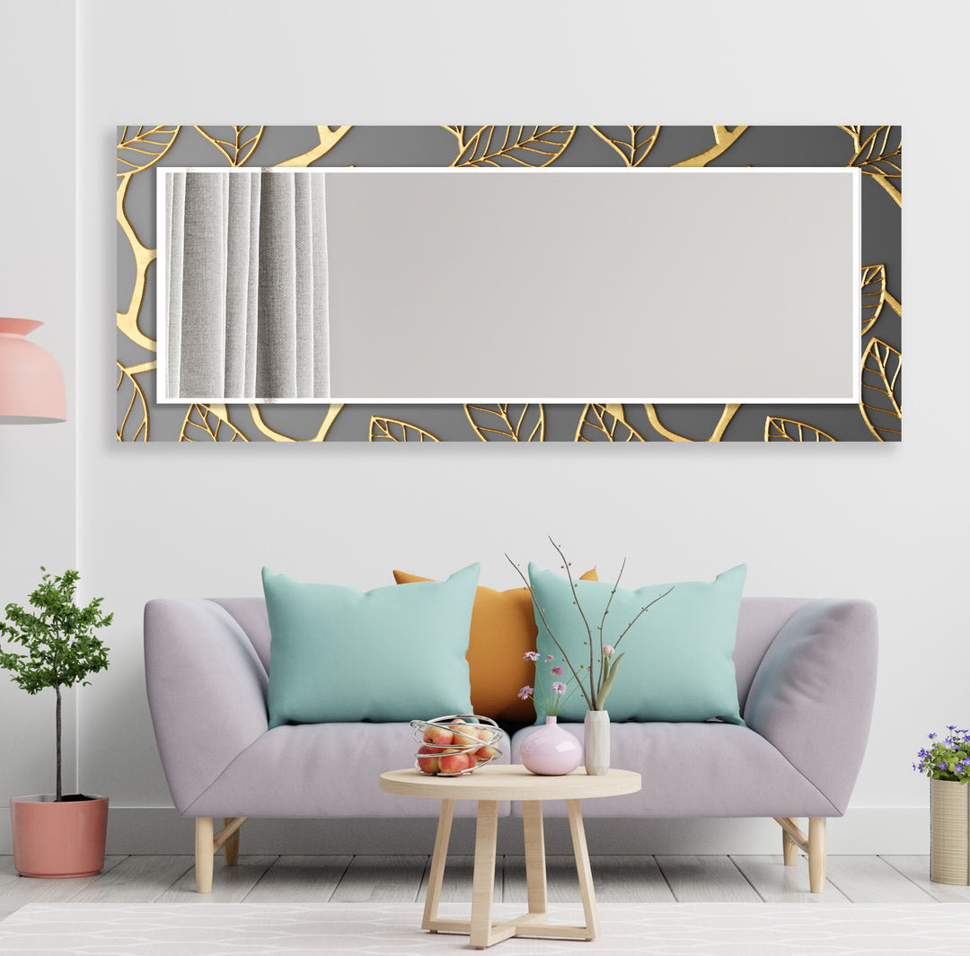 Gold Leaves Wall Mirror Modern Mirror
