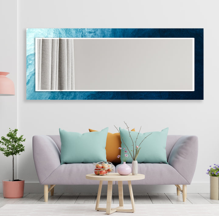 Abstract Blue Waves Wall Mirror mirror wall art
