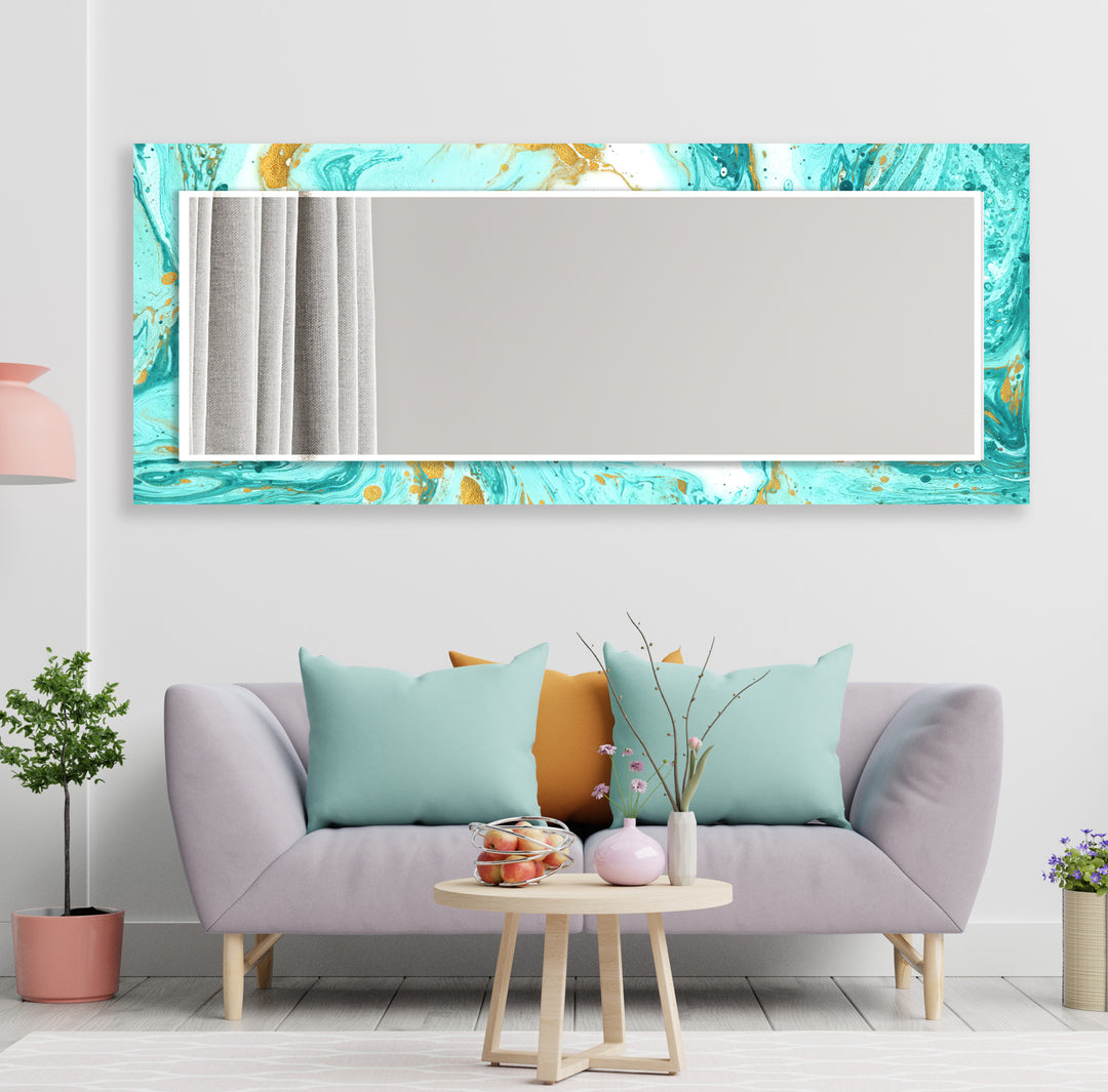 Turquoise Marble Wall Mirror Modern Mirror
