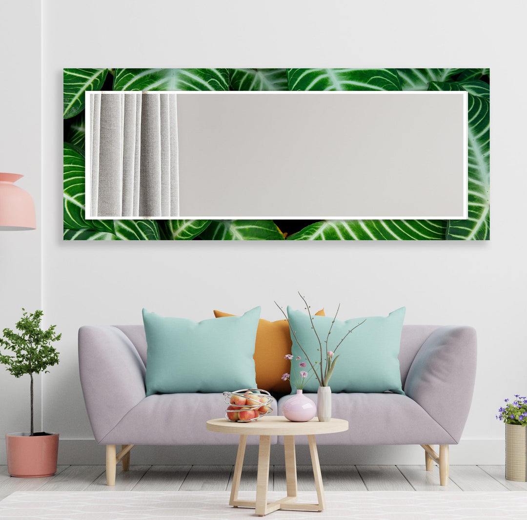 Stained Green Leafs Wall Mirror full length mirrors
