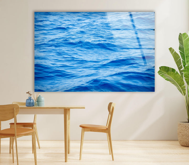 Vivid Blue Sea Waves Glass Wall Art art glass wall art, glass wall art pictures
