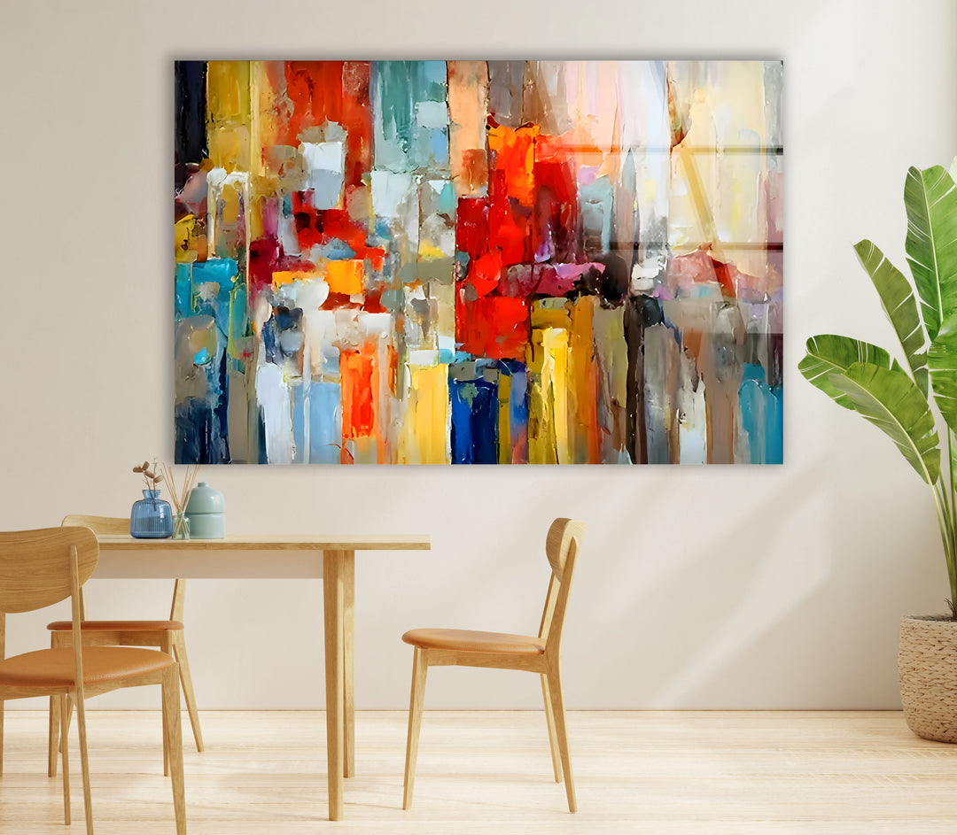 Abstract Colored Oil Paint Glass Wall Art Glass Printing Wall Art, Print photos on glass
