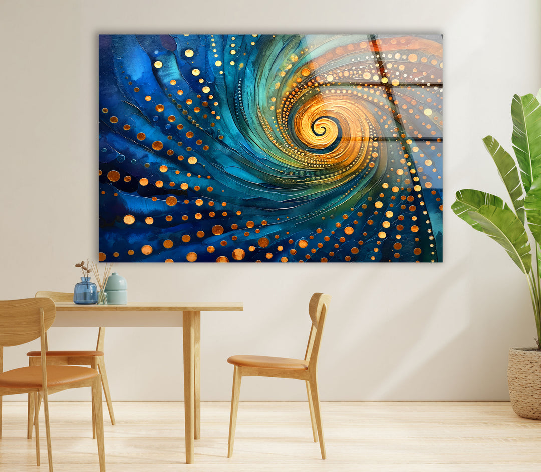 Abstract Spiral Fractal Glass Wall Art custom glass photo prints, large glass prints