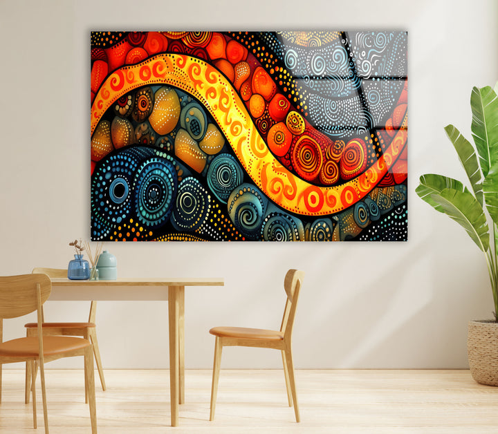 Colorful Stained Circles Glass Wall Art large glass photo prints, glass wall photos