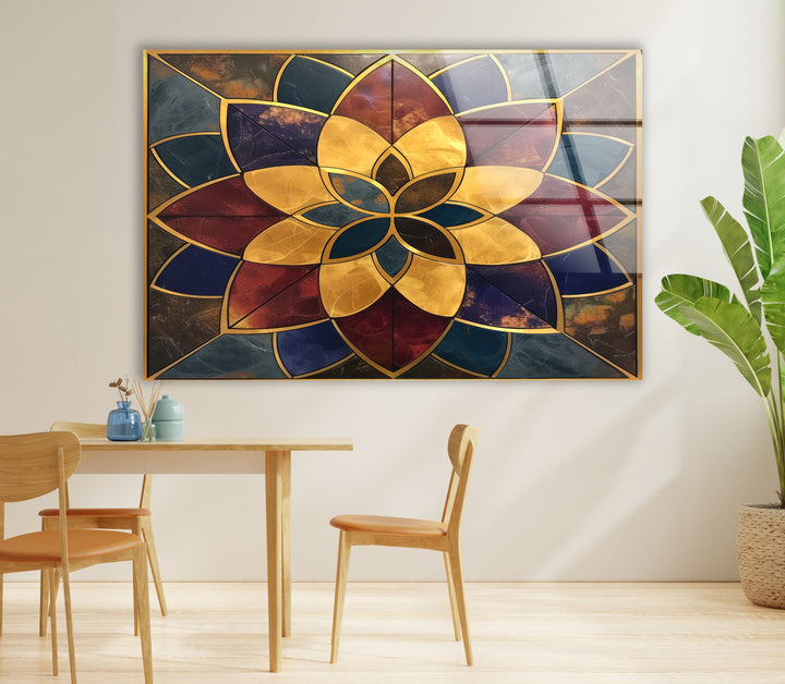 Marble Lotus Flower Glass Wall Art picture on glass wall art, photos printed on glass