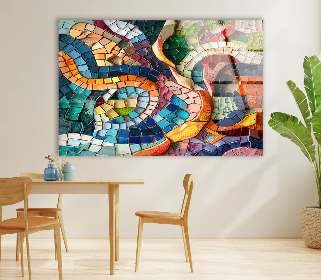 Mosaic Colorful Glass Wall Art custom glass pictures, glass art prints