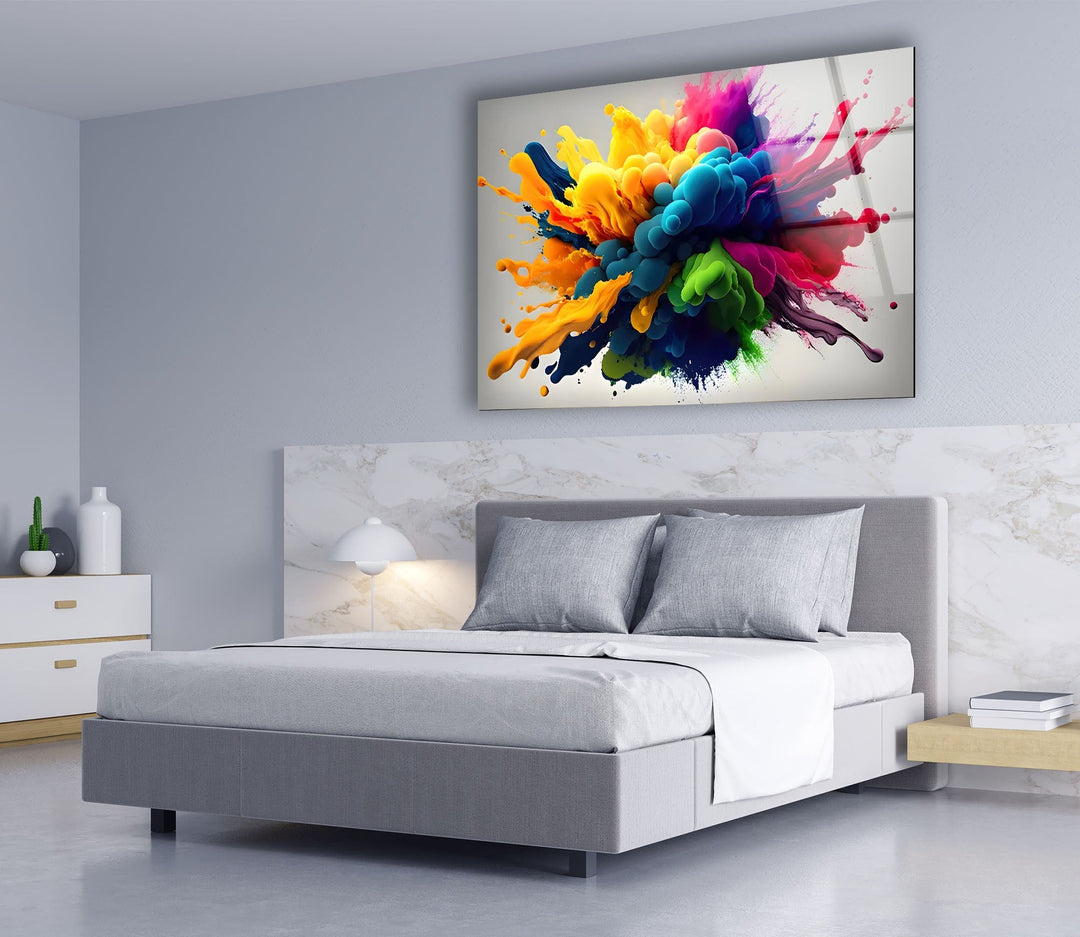 Color Bomb Glass Wall Art custom glass photo prints, large glass prints
