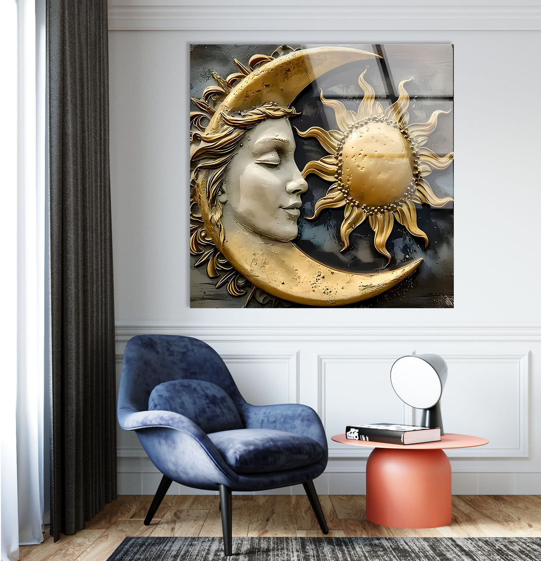 Sun and Moon Art Glass Wall Art photo print on glass, prints on glass wall art
