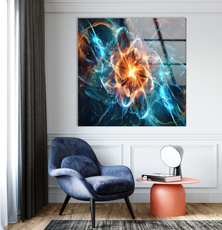 Quantum Nuclear Fusion Glass Wall Art print on glass, glass printed photos
